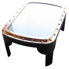 Superb Antique Bronze Porthole Coffee Table