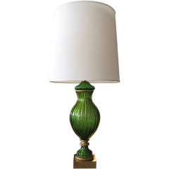 Seguso Giant Ribbed Murano Table Lamp for Marbro
