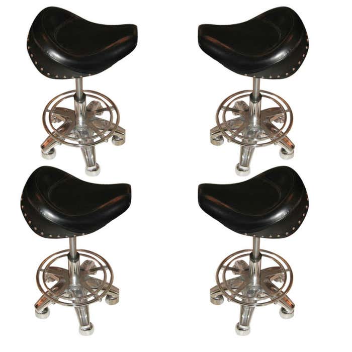 Set of Four Contemporary Motorcycle Seat Bar Stools at 1stDibs ...