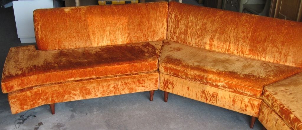 Mid-20th Century Mid Century Modern Three Piece Sectional Sofa