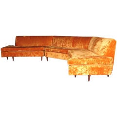 Vintage Mid Century Modern Three Piece Sectional Sofa
