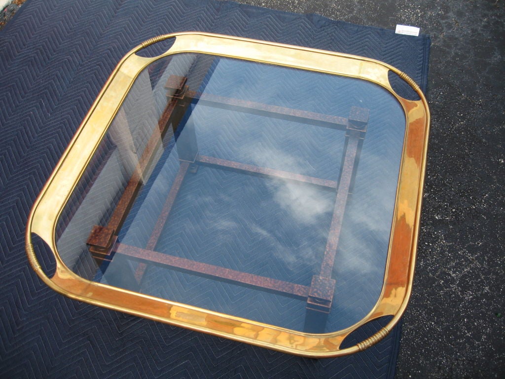 Baker Furniture Far East Collection Brass Tray Coffee Table 4