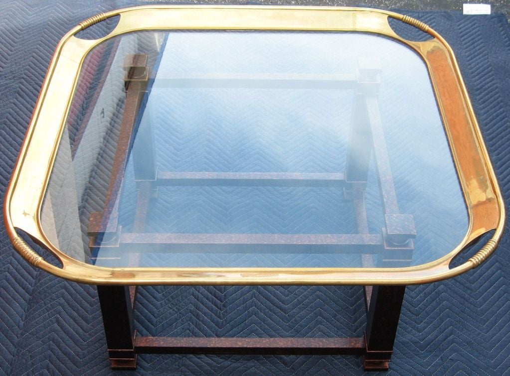 Baker Furniture Far East Collection Brass Tray Coffee Table 5
