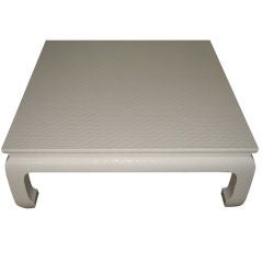 Baker Furniture Linen Wrapped Coffee Table in the Asian Taste