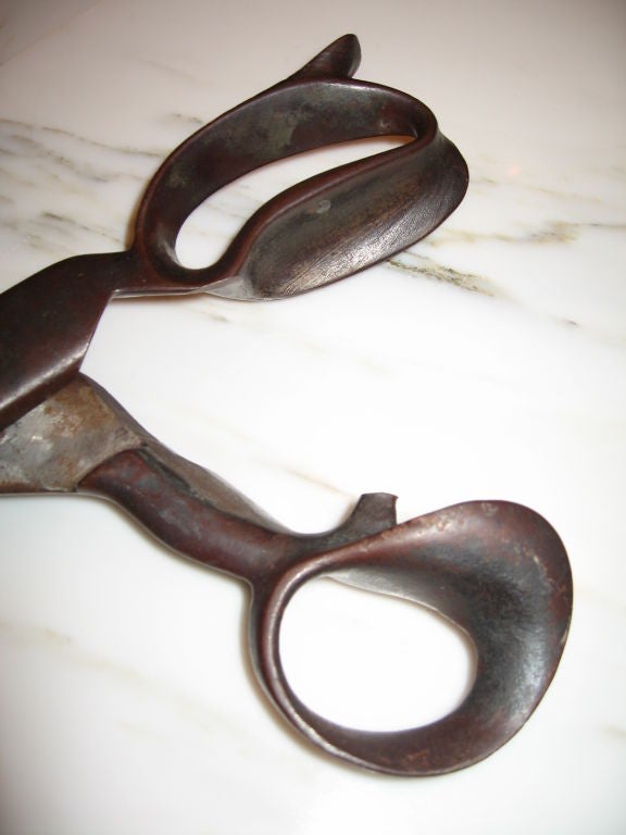 Giant Antique Pair of Fabric Shears or Scissors For Sale 2