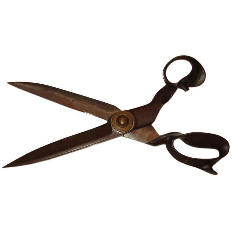 Giant Antique Pair of Fabric Shears or Scissors For Sale