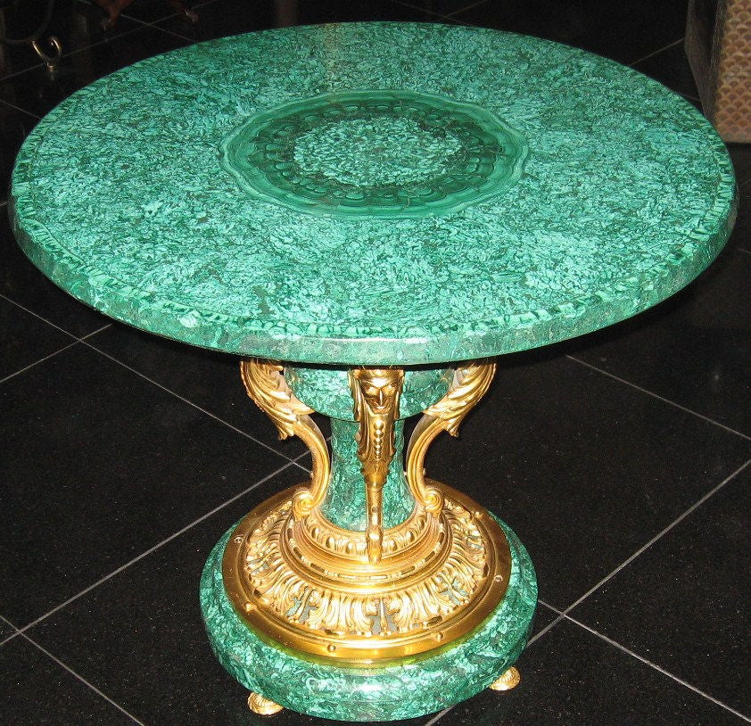 Superb Malachite and Bronze d'Ore Side Table