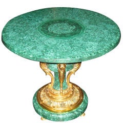 Superb Malachite and Bronze d'Ore Side Table