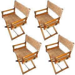 Set of Four Vintage  McGuire Captain's Chairs