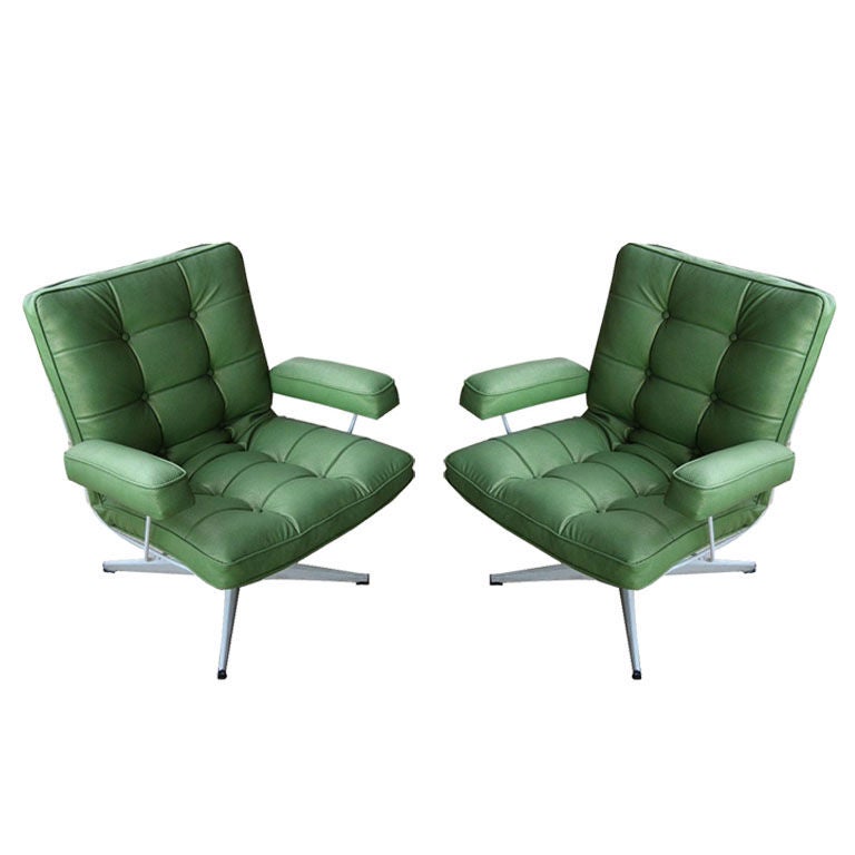 Pair of Mid Century Modern Outdoor Swivel Rockers