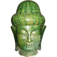 Monumental Figural Head of Buddha