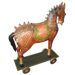 Vintage Fantastic Indian Wooden Horse