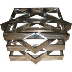 Heavy Duty Mid Century Modern Geometric Form Coffee Table Base