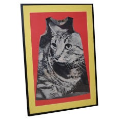 Vintage ORIGINAL "POP ART" HARRY GORDON "CAT" SILKSCREEN