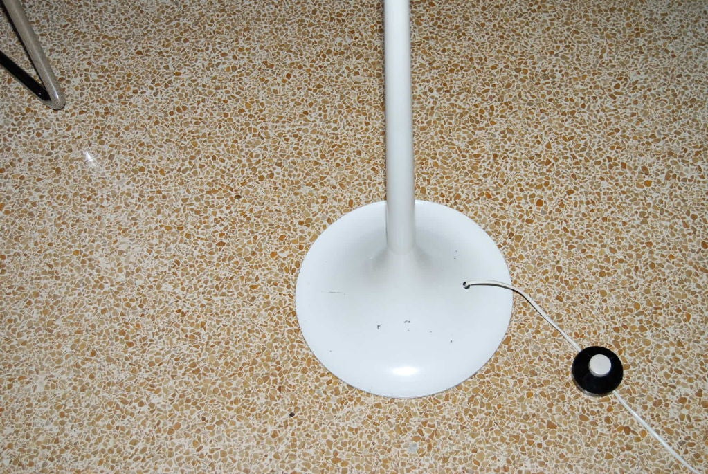 Incredible pair of modernistic floor lamps with original powder blue and white 