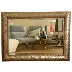 Grand Silver Leafed Layered Scalloped Mirror