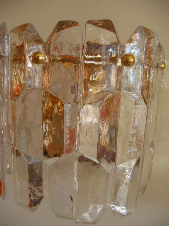 Exquisite Pair of Austrian Ice Crystal and Rose Gold Sconces at 1stdibs