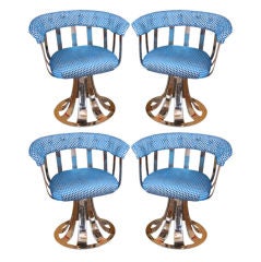 Set of Four Sculptural Italian Dining/Side Chairs