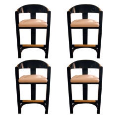 Set of Four Karl Springer "Onassis"  Stools