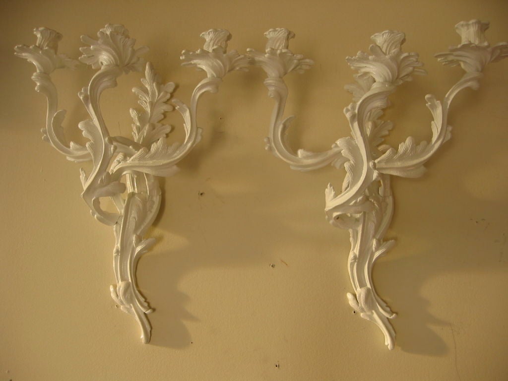 Pair of Hollywood Regency Wall Candelabras