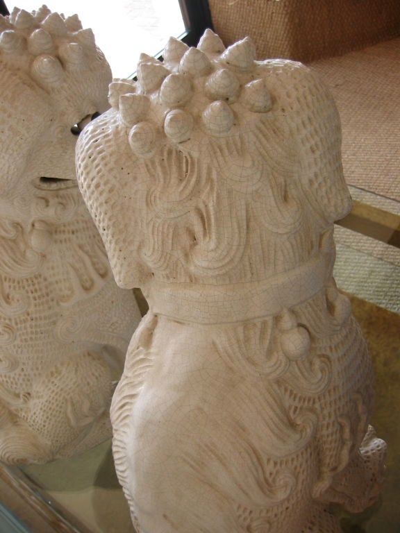 Monumental Pair of Ceramic Foo Dogs 1