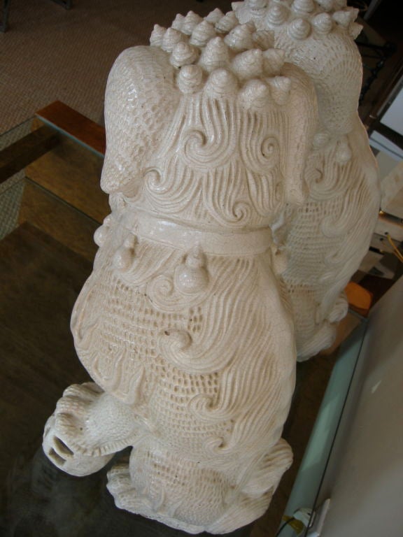 Monumental Pair of Ceramic Foo Dogs 4