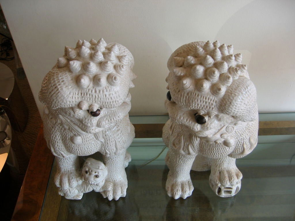 Monumental Pair of Ceramic Foo Dogs 5