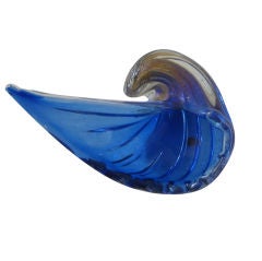 Luscious Barovier Glass Shell Bowl with Aventurine