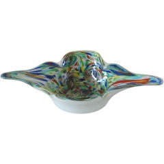 Vintage Colorful Murano Cenedese Bowl Entitled "Stary Night Confetti"