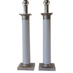 Pair of Paul Hanson Neoclassical Table Lamps