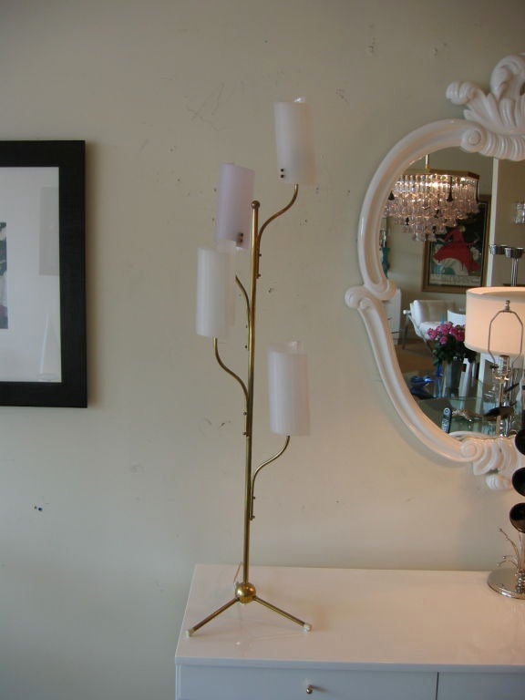 Italian Brass Four Coned Lamp