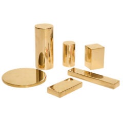 Collection of Six Solid Polished Brass Architectural Elements