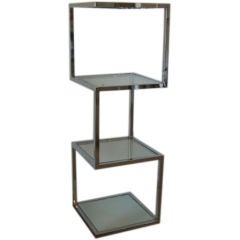 Chrome Cantilevered Four Tiered Cubist Etagere 5