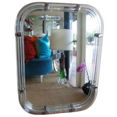 Heavy Banded Lucite 
Chrome Mirror
