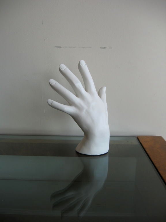 plaster hand sculptures