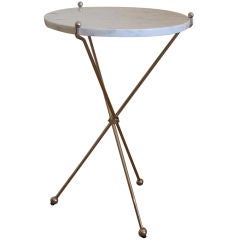 Classic Italian Tripod Table with Marble Top