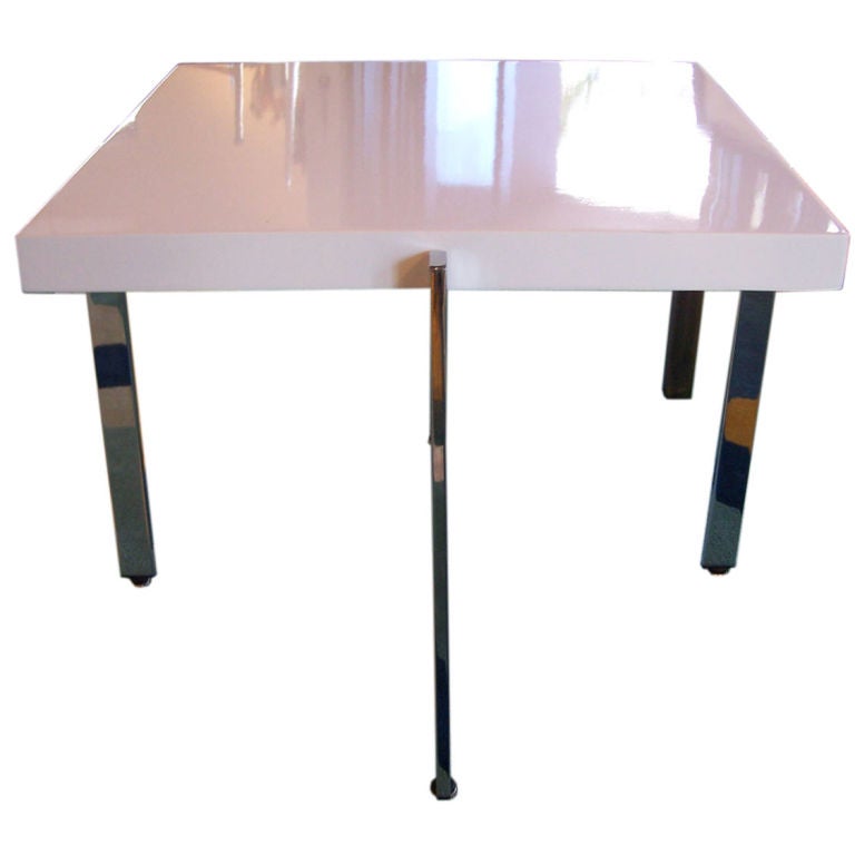 Milo Baughman Chrome Framed Sidetable