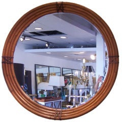 Fantastic Oversized Round Bamboo Mirror