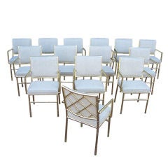 Extraordinary Faux Bamboo Heavy Brass Armchairs, 12 Available