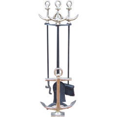 Vintage Set of Anchor Fireplace Tools