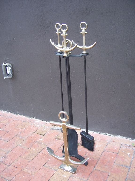 Vintage Set of Anchor Fireplace Tools