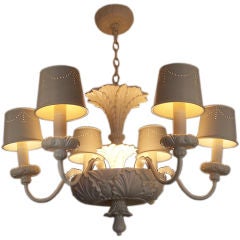 Plaster Six Light Chandelier
