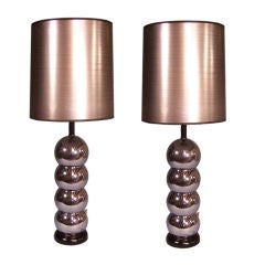 Stunning Pair of Chrome Lamps