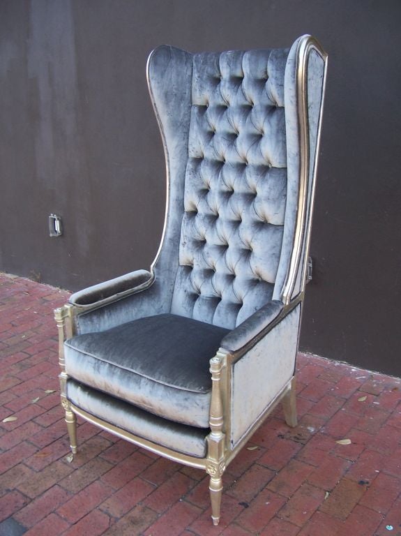 Louis Style Tall Wingback Armchair at 1stDibs