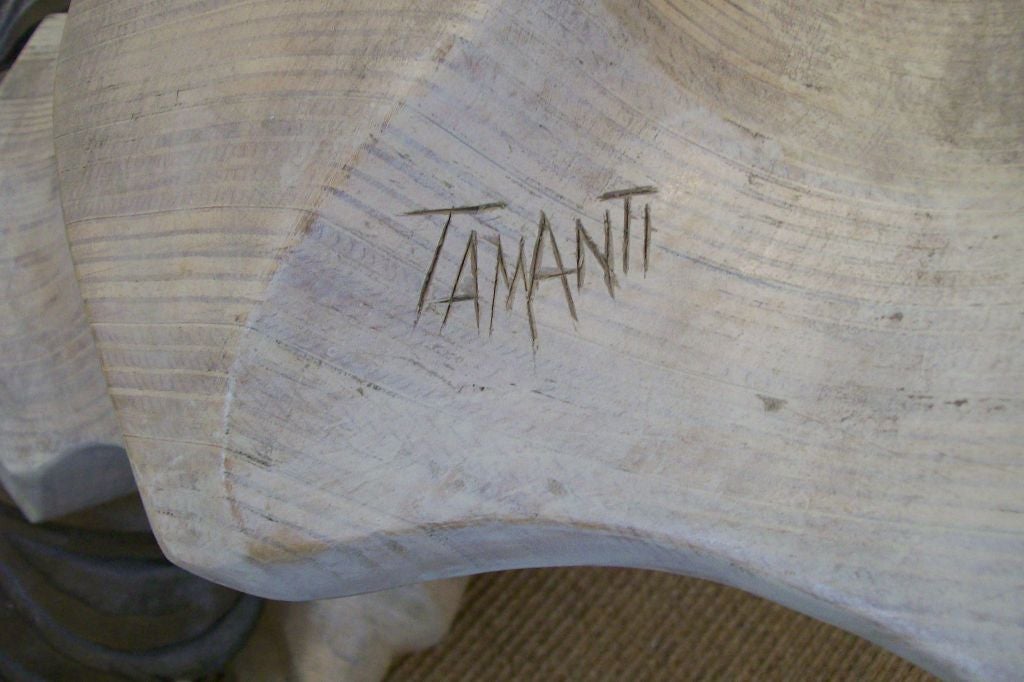 Italian Carved Wood Table by Romeo Tamanti