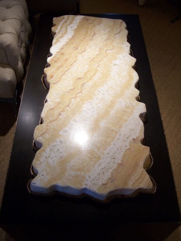 One-of-a-Kind Waterfall Table w/ Floating Marble Top