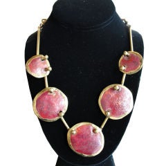 A Sculptural  Necklace in Copper and Brass