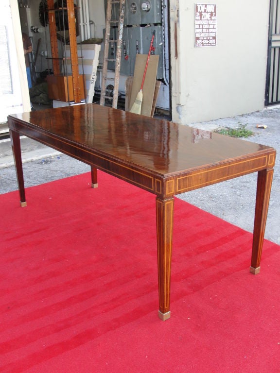 French Jacques Adnet Table in Palisandro Veneer