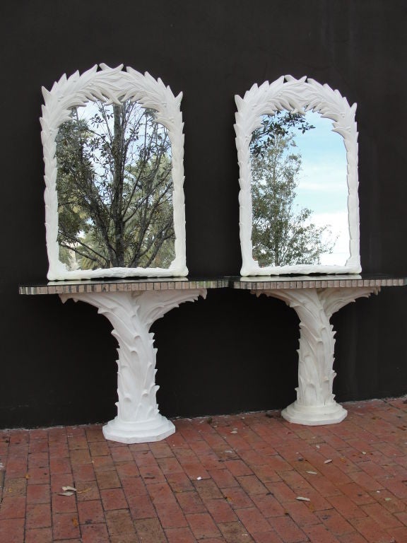 American Palm Tree Mirrors and Consoles by Sirmos
