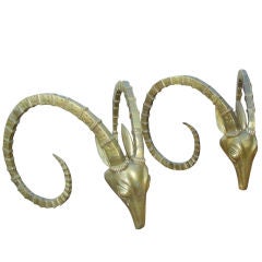 Pair of Bronze Rams Head Bases/Sculpture Pair of Bronze Rams Head Bases/Sculpture